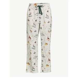 Women's Print Flannel Sleep Pants, winter white